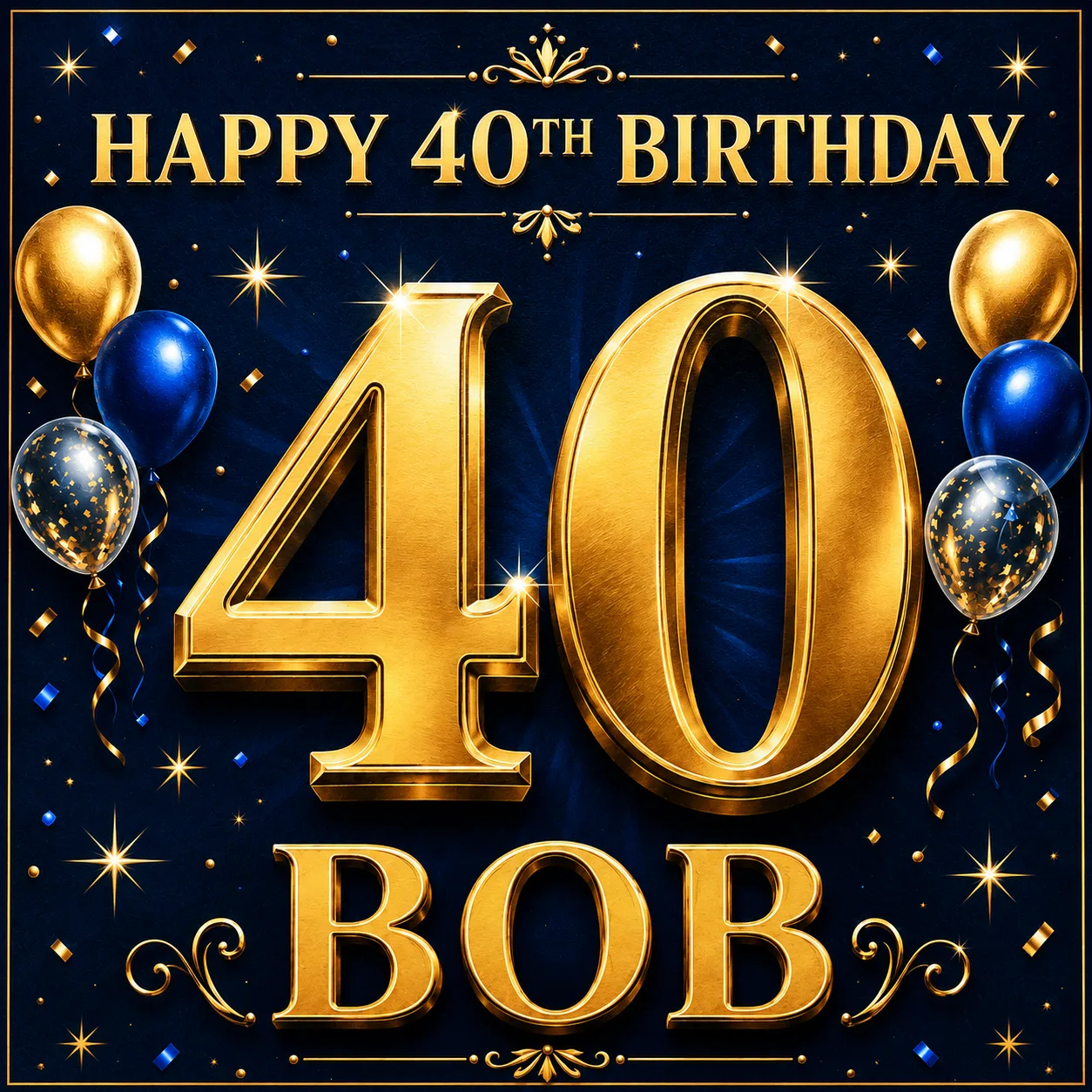 Personalized 40th birthday plaque for Bob